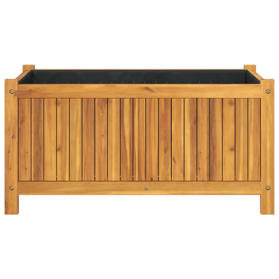 Jardinière avec doublure 80x42x40 cm bois massif d'acacia - 4