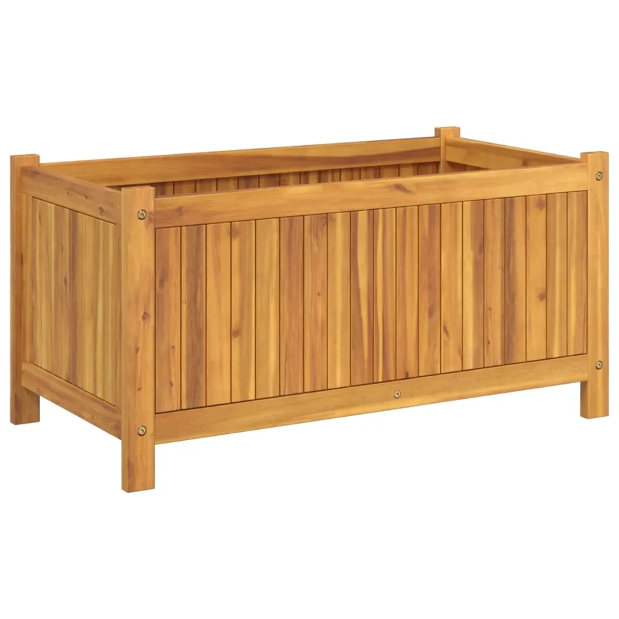 Jardinière avec doublure 80x42x40 cm bois massif d'acacia - 5