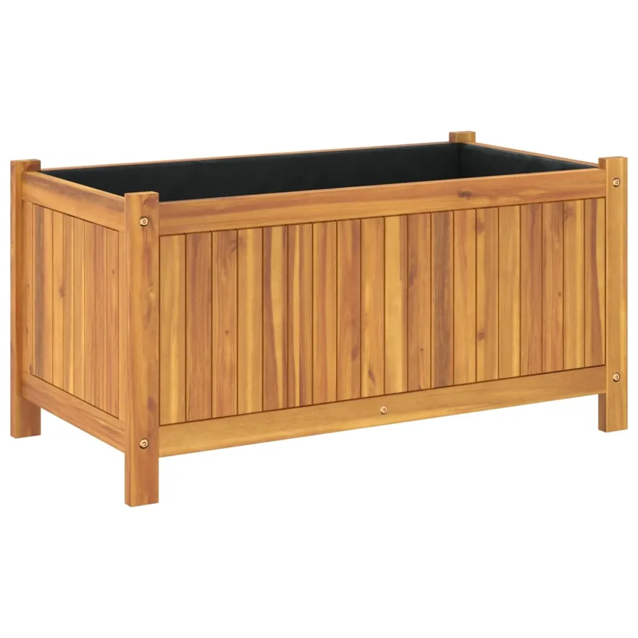 Jardinière avec doublure 80x42x40 cm bois massif d'acacia - 7