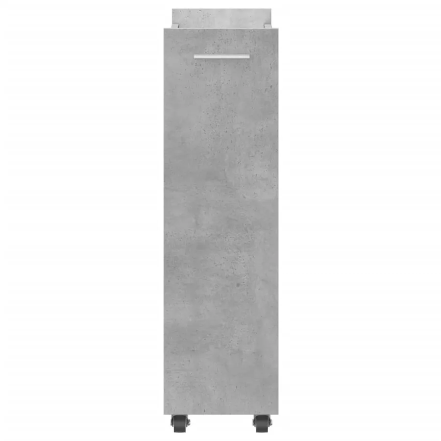Armoire avec roues gris béton 60x22x79 cm bois d'ingénierie - 6