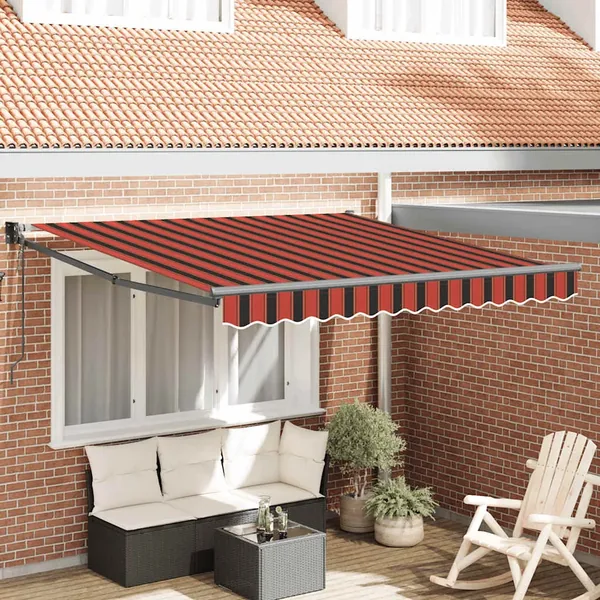 Auvent rétractable automatique orange et marron 3x2,5 m