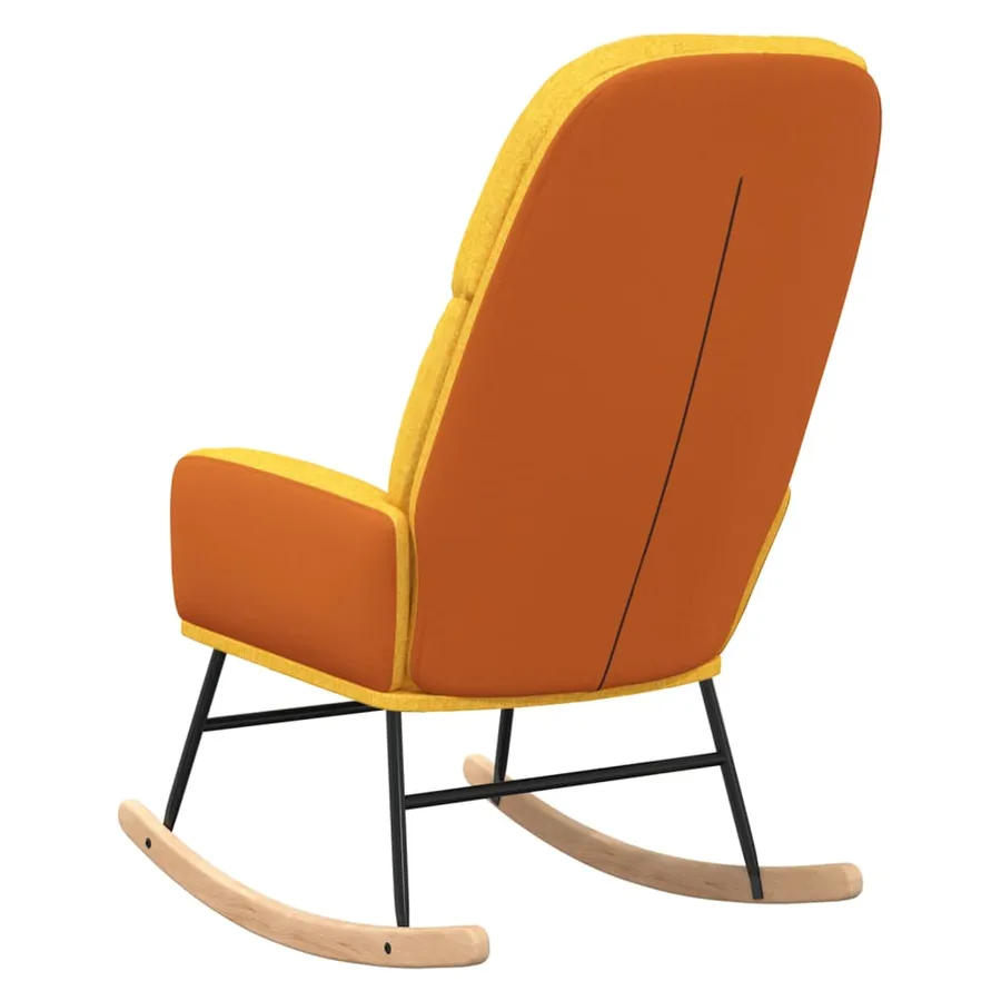 Chaise à bascule Jaune moutarde Tissu - 5