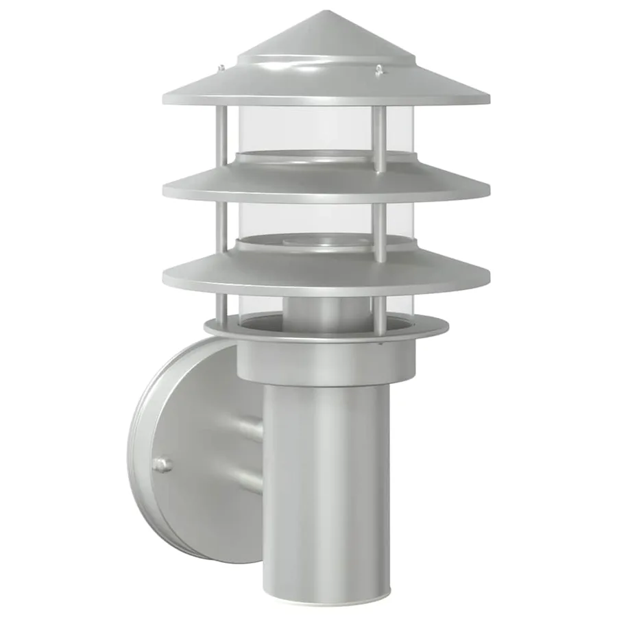 Applique murale d'extérieur argenté acier inoxydable - 2