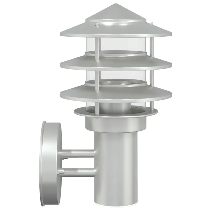 Applique murale d'extérieur argenté acier inoxydable - 5