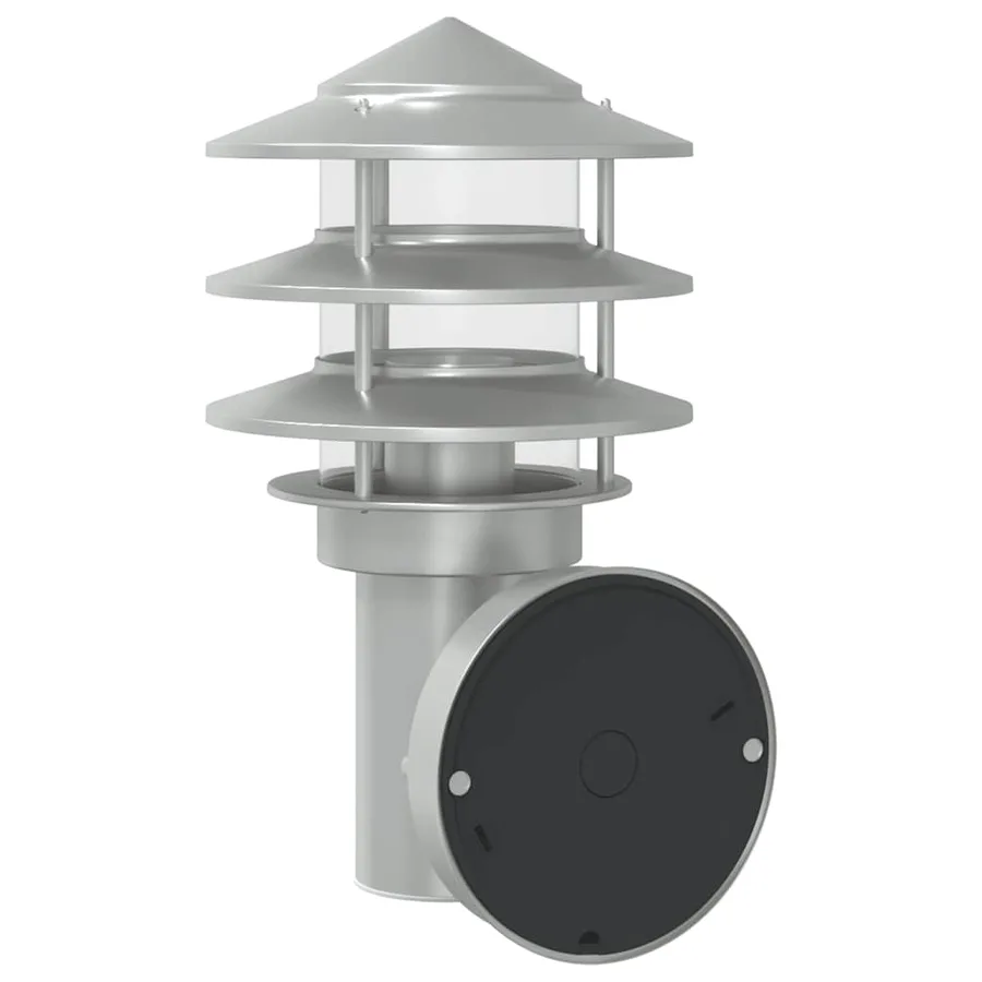 Applique murale d'extérieur argenté acier inoxydable - 6