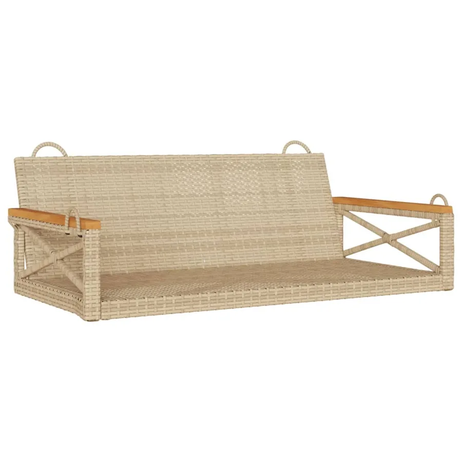 Balancelle beige 109x62x40 cm résine tressée - 2