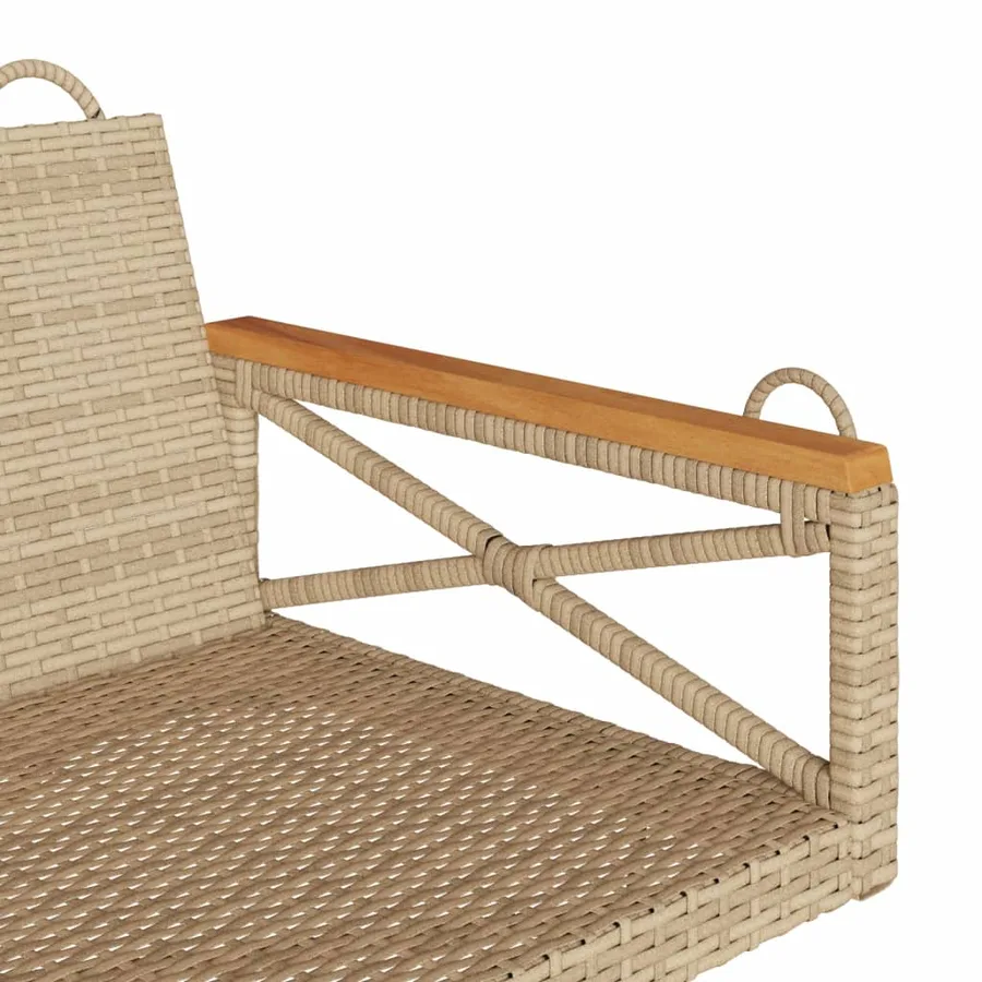 Balancelle beige 109x62x40 cm résine tressée - 7