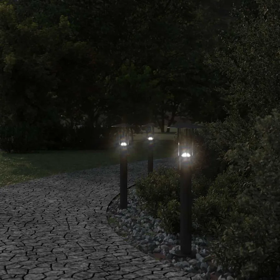 Lampadaire d'extérieur noir 60 cm acier inoxydable - 3