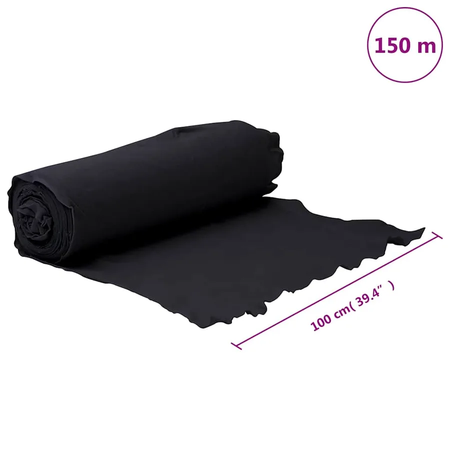 Membrane géotextile noir 1 x 150 m fibre de polyester - 10