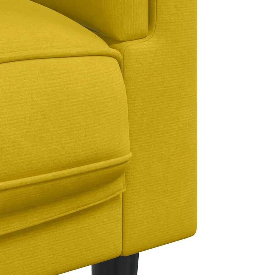 Ensemble de canapés 3 pcs avec coussins jaune velours - 7