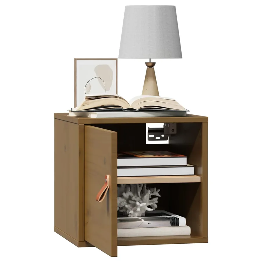 Armoire murale Marron miel 31,5x30x30 cm Bois de pin massif - 4