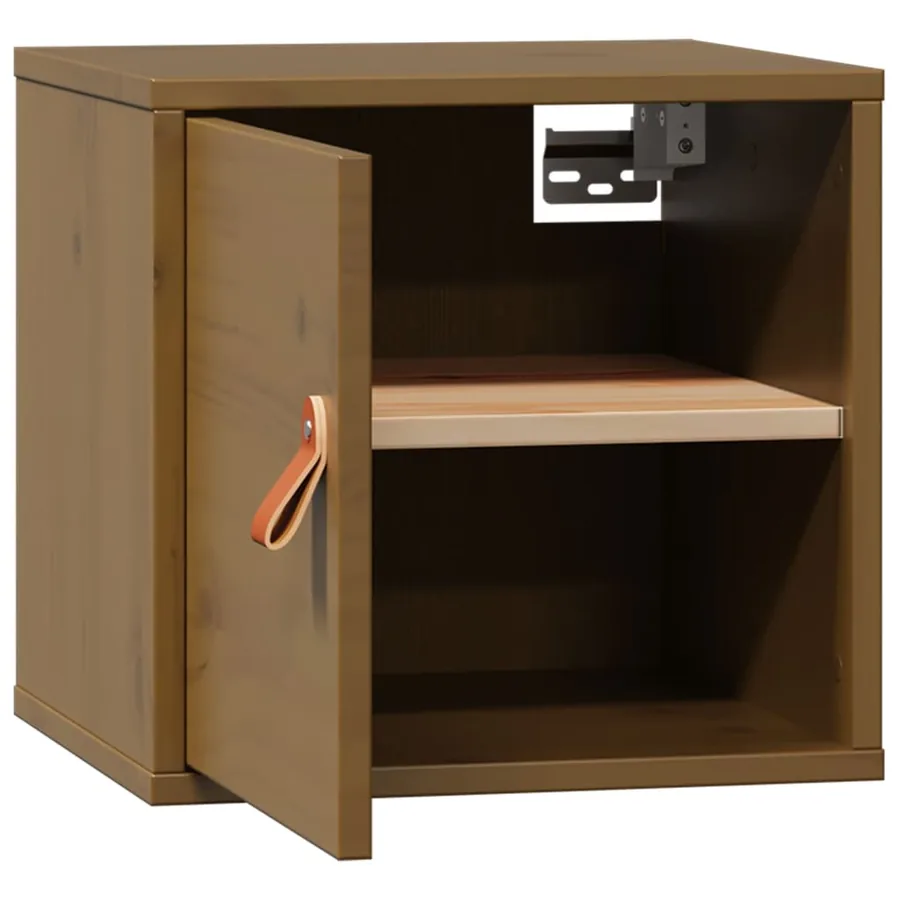 Armoire murale Marron miel 31,5x30x30 cm Bois de pin massif - 6