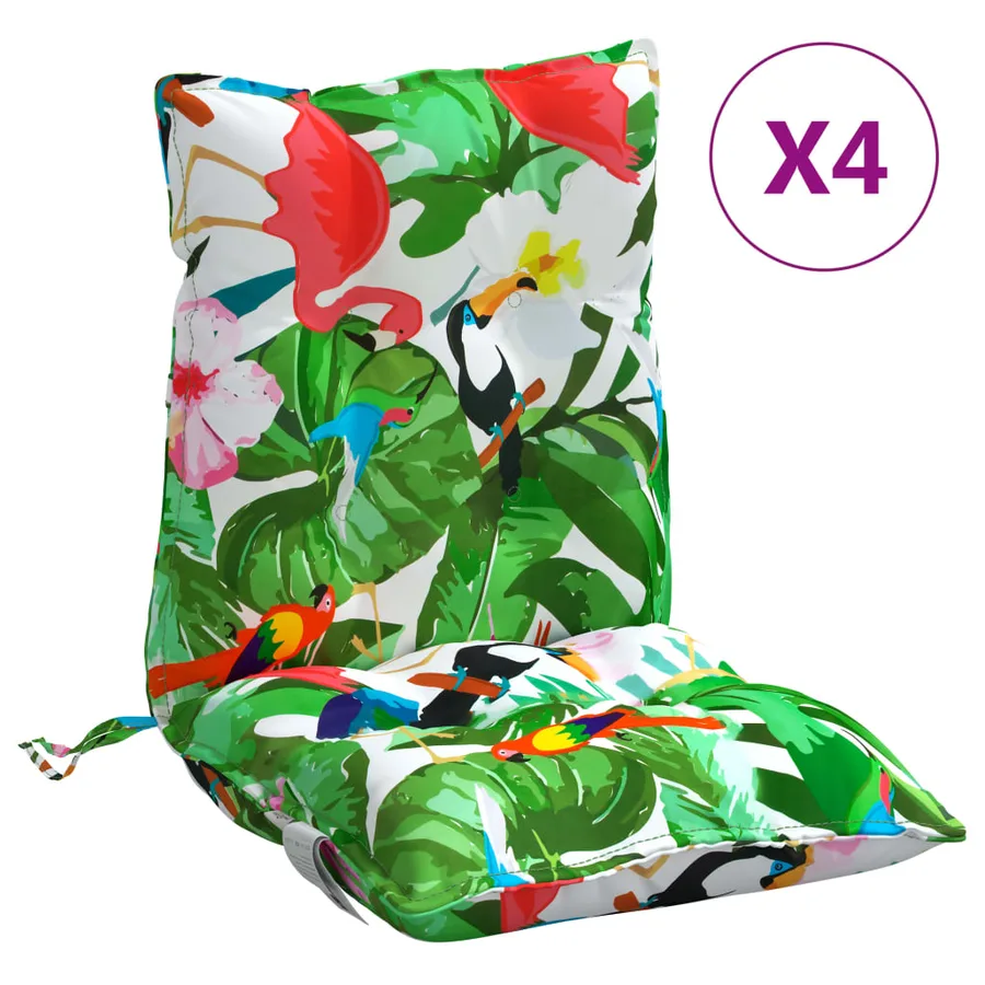 Coussins de chaise à dossier bas lot de 4 multicolore - 2
