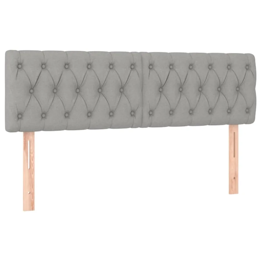 Sommier à lattes de lit matelas LED Gris clair 160x200 cm Tissu - 7