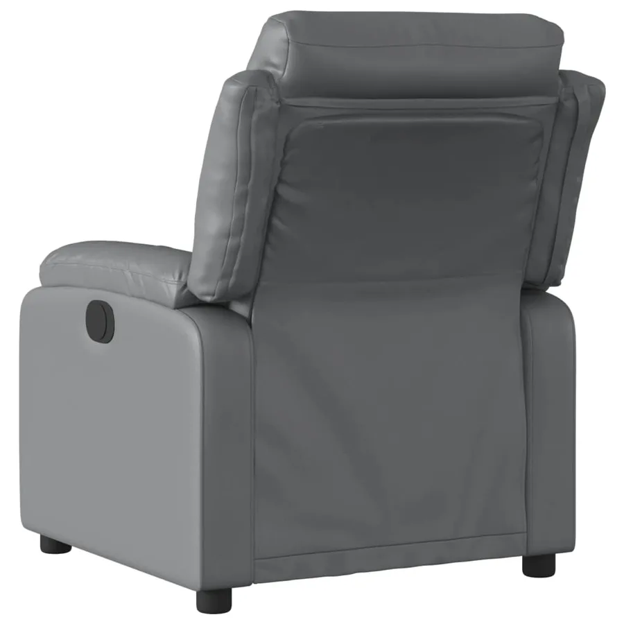 Fauteuil de massage inclinable électrique gris similicuir - 5
