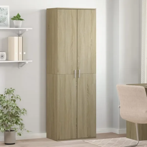 Buffet haut chêne sonoma 60x35x180 cm bois d'ingénierie
