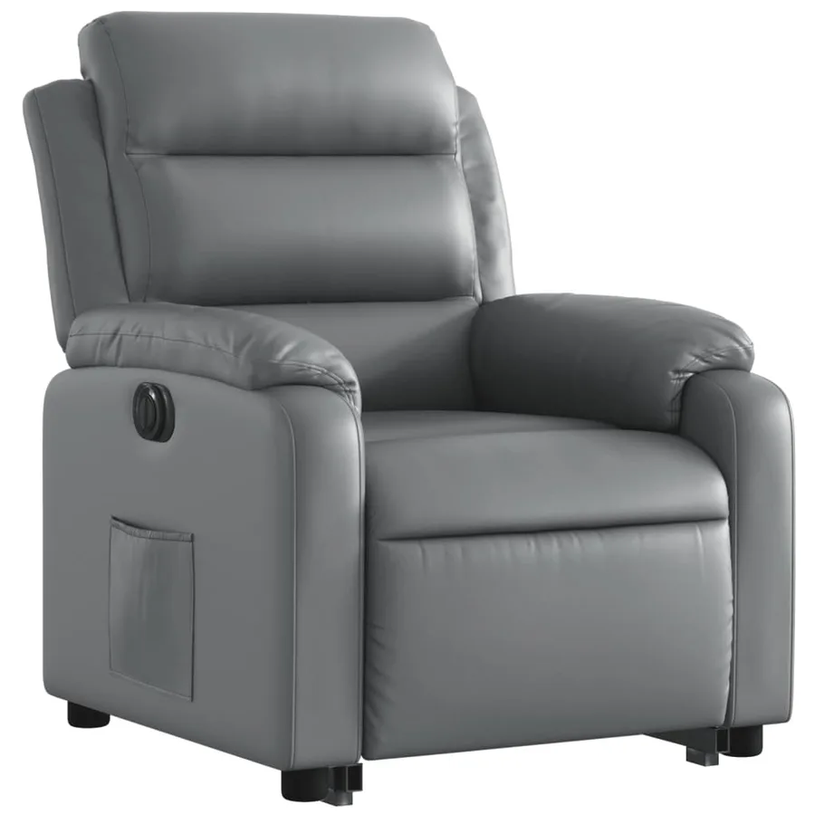 Fauteuil inclinable électrique gris similicuir - 4