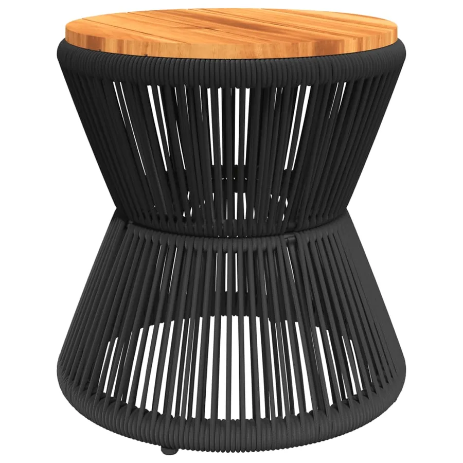 Table basse avec base en fil de fer noir bois d'acacia massif - 2