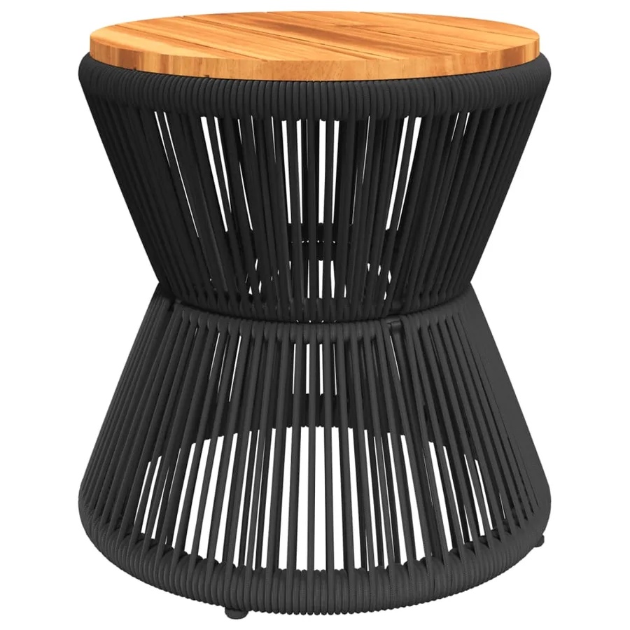 Table basse avec base en fil de fer noir bois d'acacia massif - 5