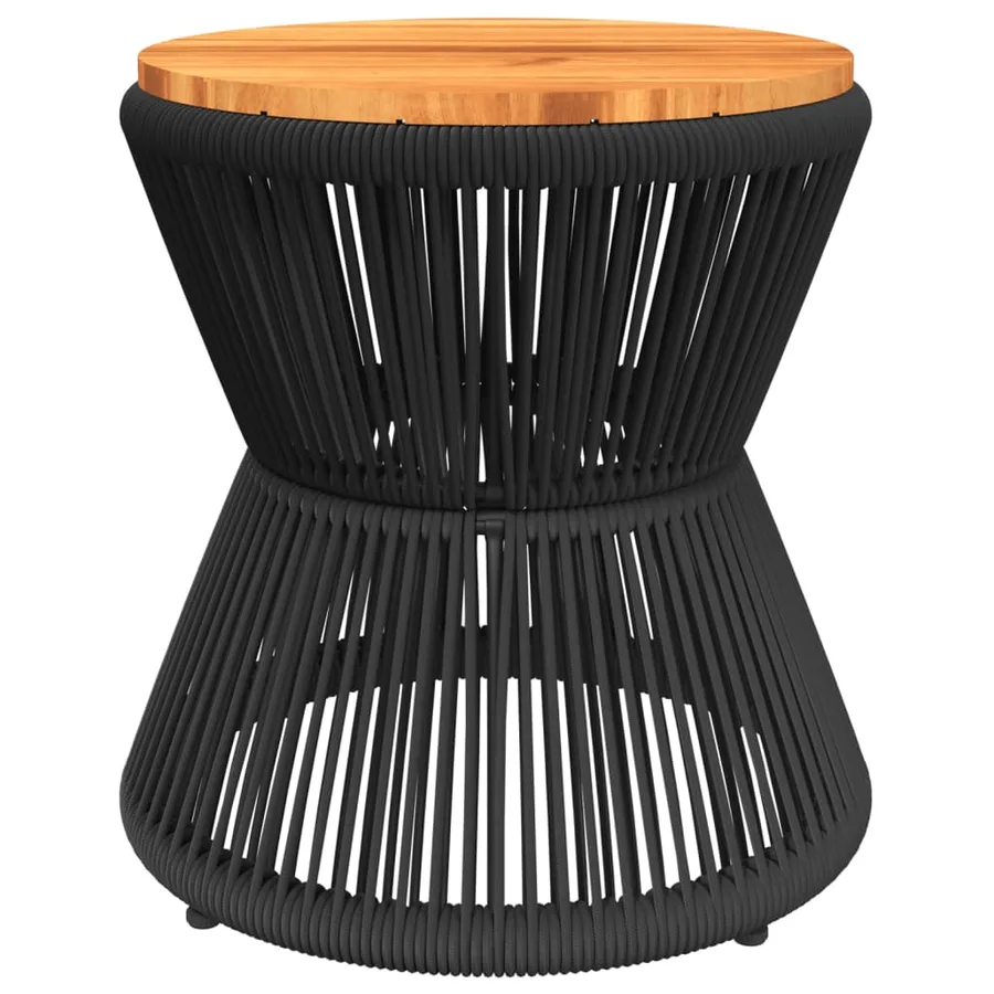 Table basse avec base en fil de fer noir bois d'acacia massif - 6