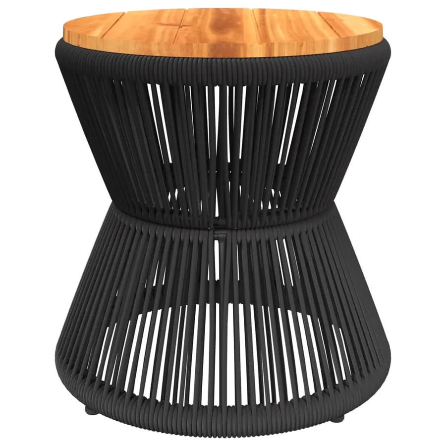 Table basse avec base en fil de fer noir bois d'acacia massif - 7