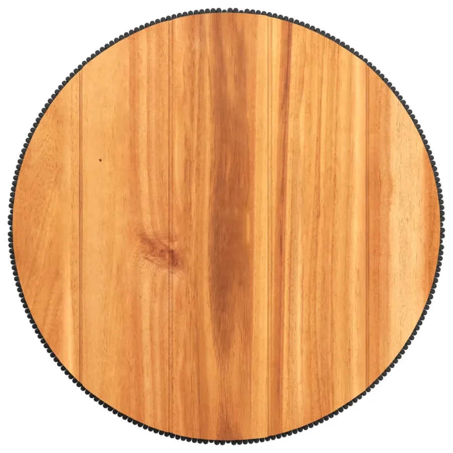Table basse avec base en fil de fer noir bois d'acacia massif - 8