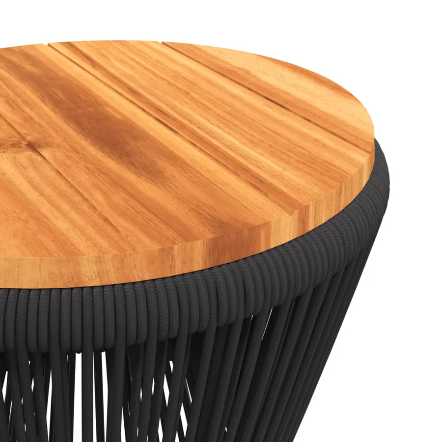 Table basse avec base en fil de fer noir bois d'acacia massif - 9