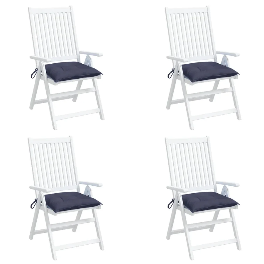 Coussins de chaise lot de 4 bleu marine 50x50x7 cm tissu oxford - 4