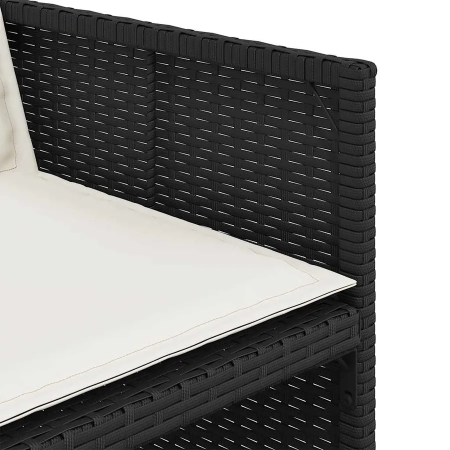 Ensemble à manger de jardin 17 pcs coussins noir résine tressée - 7