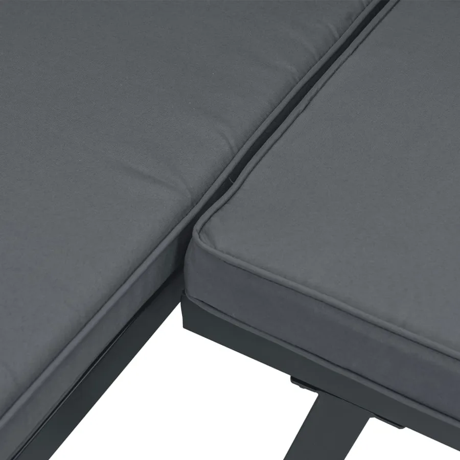Banc de jardin avec coussins noir aluminium - 6