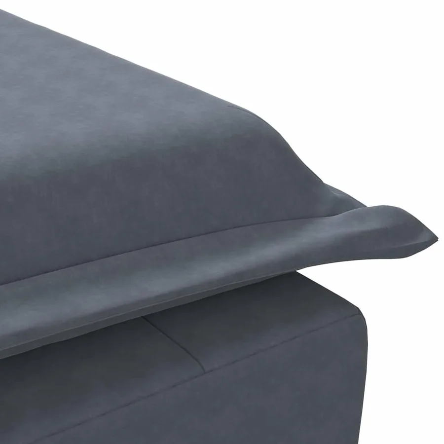 Chaise longue de massage avec traversin gris foncé velours - 8