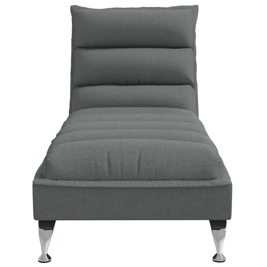 Chaise longue de massage avec coussins gris foncé tissu - 4