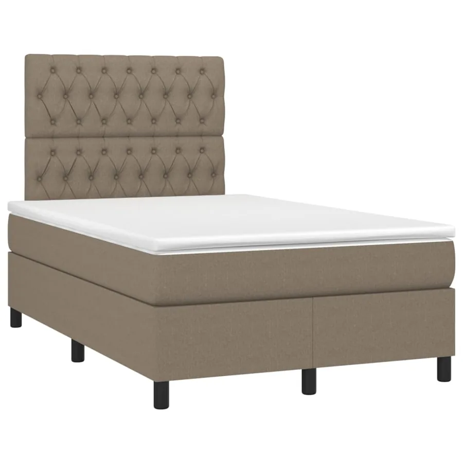 Sommier à lattes de lit avec matelas Taupe 120x200 cm Tissu - 3