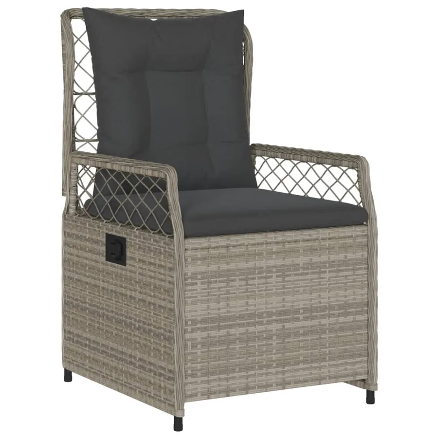 Ensemble à manger de jardin et coussins 7 pcs gris clair rotin - 3