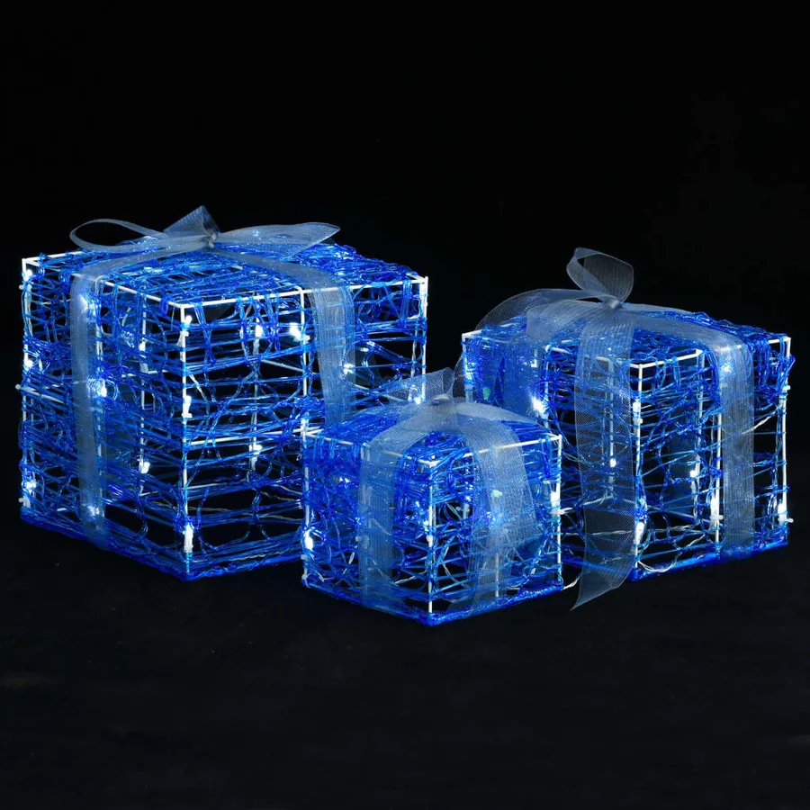 Boîtes-cadeaux de Noël décoratives 3 pcs Acrylique Blanc froid - 2