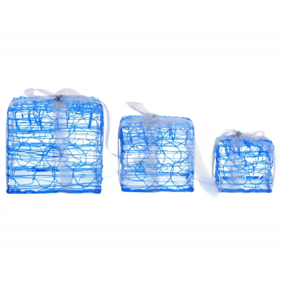 Boîtes-cadeaux de Noël décoratives 3 pcs Acrylique Blanc froid - 5
