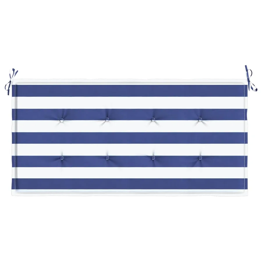 Coussin de banc de jardin rayures bleues et blanches 100x50x3cm - 4