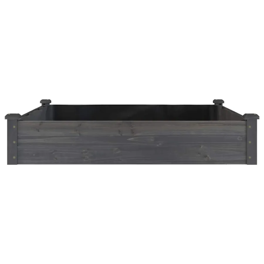 Lit surélevé de jardin doublure 120x120x25 cm bois massif sapin - 4