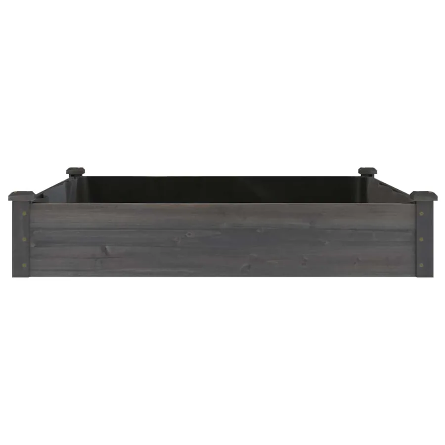 Lit surélevé de jardin doublure 120x120x25 cm bois massif sapin - 5