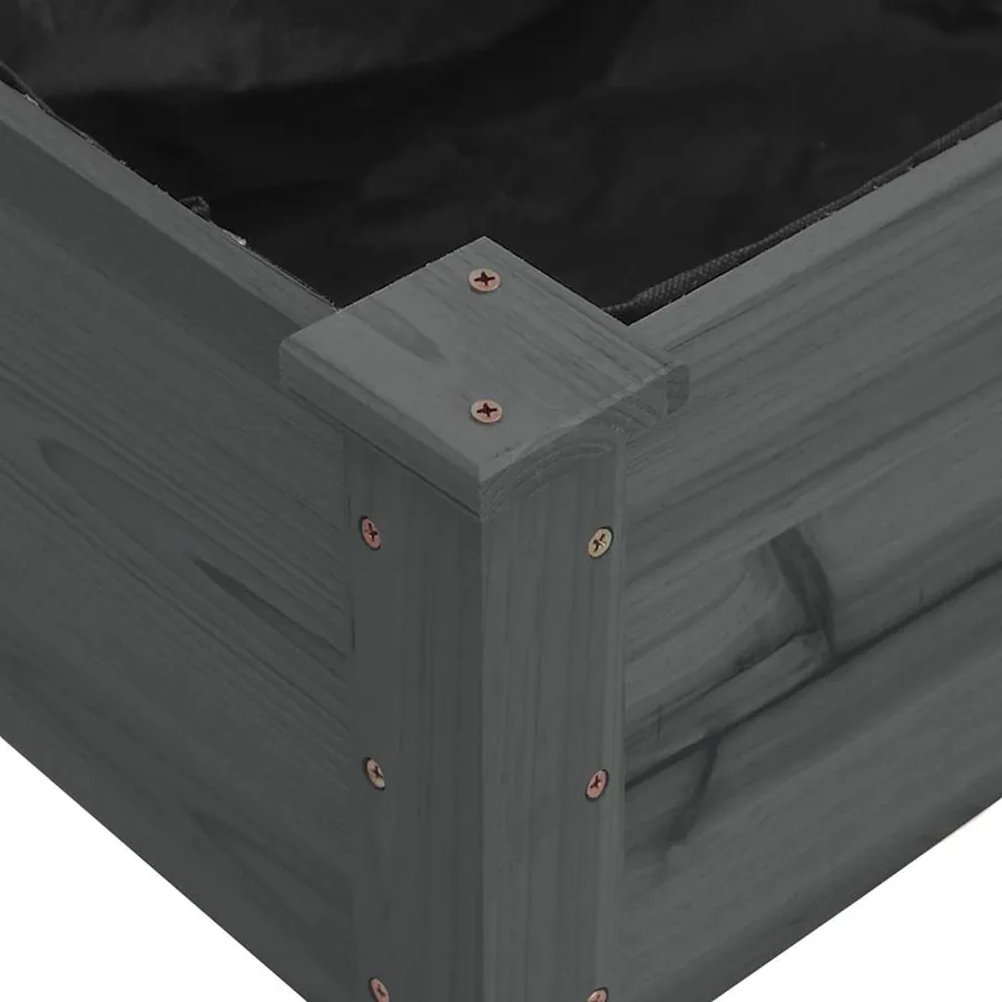 Lit surélevé de jardin doublure 120x120x25 cm bois massif sapin - 7