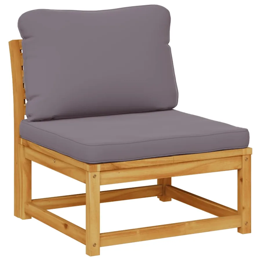Salon de jardin avec coussins 5 pcs Bois d'acacia solide - 3