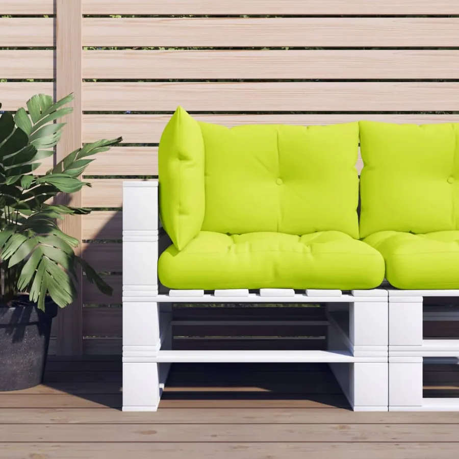 Coussins de palette lot de 3 vert vif tissu