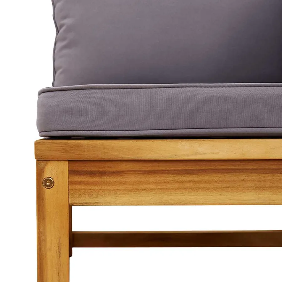 Salon de jardin 6 pcs avec coussins bois d'acacia solide - 6