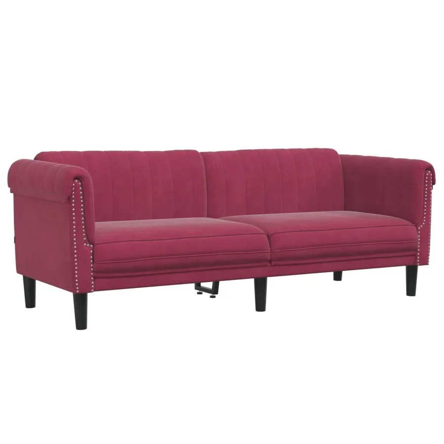 Ensemble de canapés 3 pcs rouge bordeaux velours - 6
