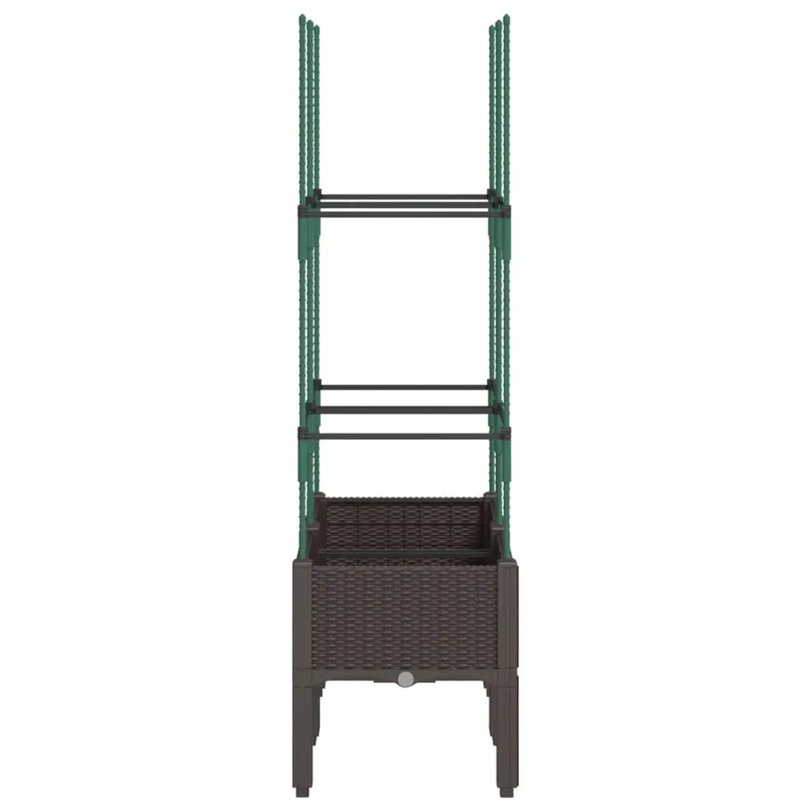 Jardinière avec treillis marron 80x40x142,5 cm PP - 4