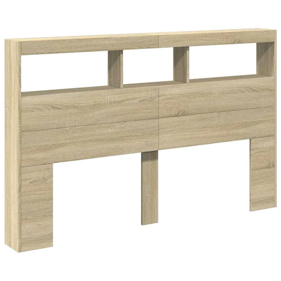 Armoire tête de lit avec LED chêne sonoma 160x17x102 cm - 3