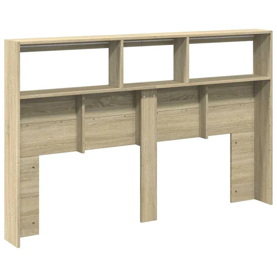 Armoire tête de lit avec LED chêne sonoma 160x17x102 cm - 8