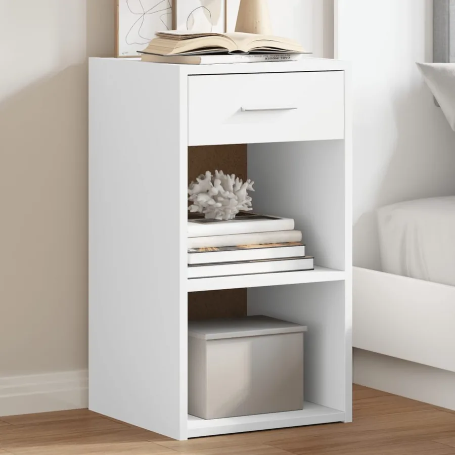 Tables de chevet 2 pcs blanc 35x34x65 cm bois d'ingénierie