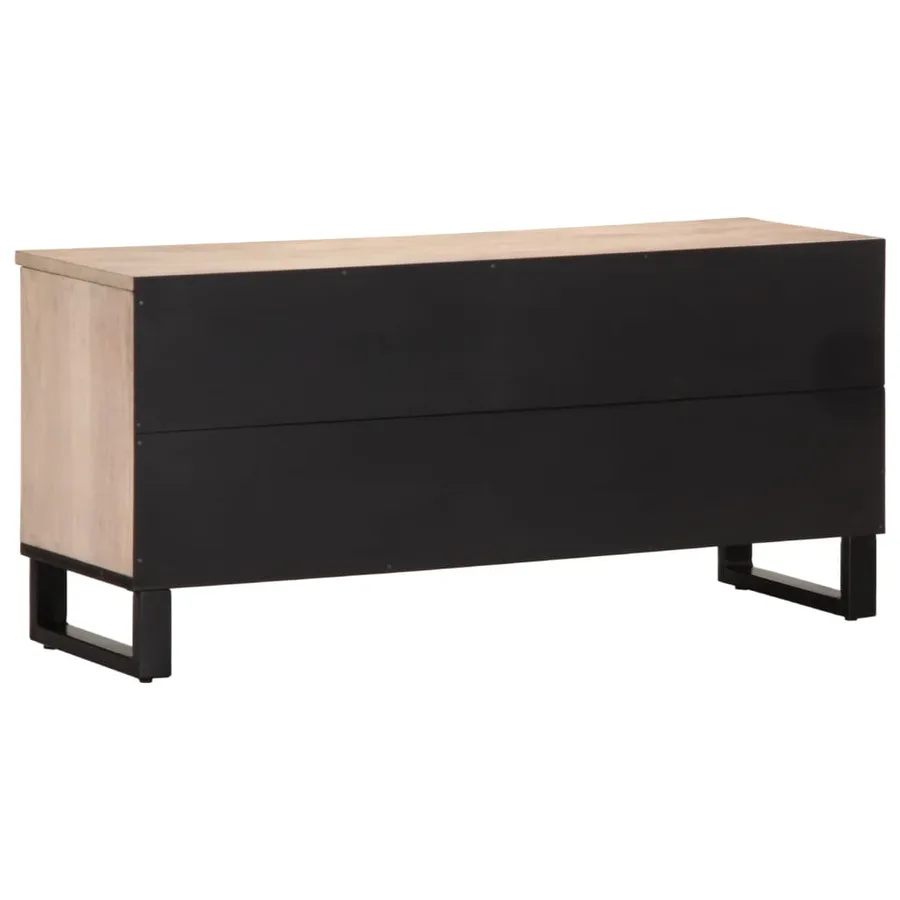 Meuble TV 100x34x46 cm bois massif de manguier - 5