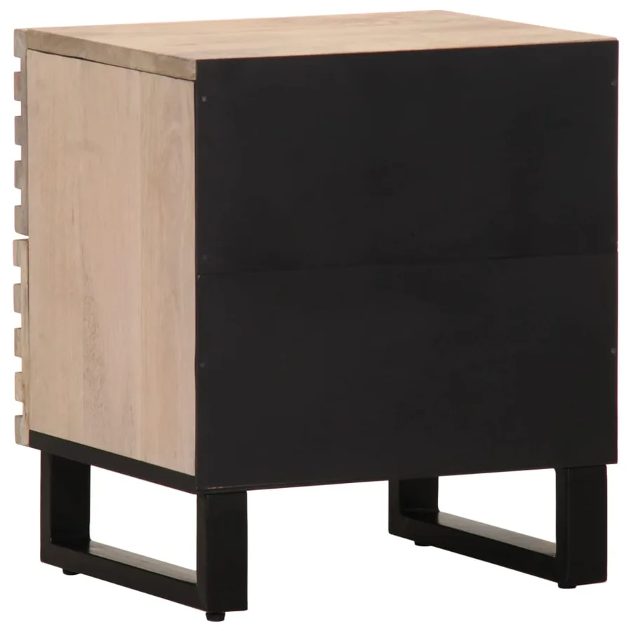 Tables de chevet 2 pcs 40x34x46 cm bois manguier massif blanchi - 6